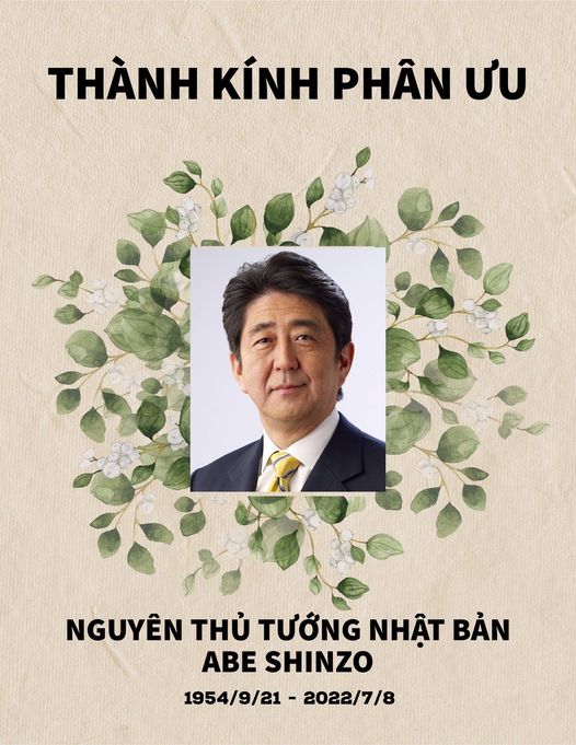 The Passing of Former Prime Minister of Japan Abe Shinzo