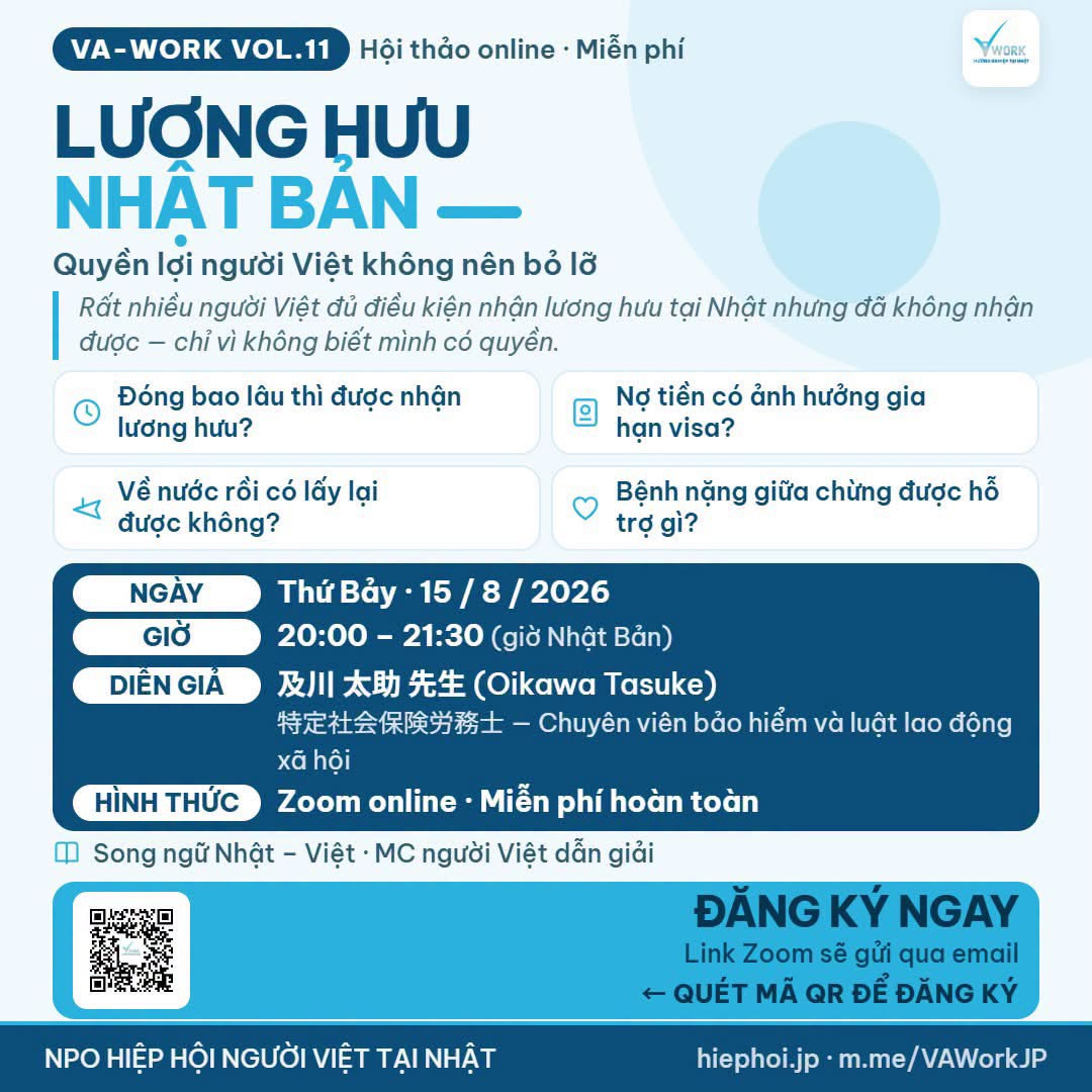 Seminar “Lương hưu Nhật Bản – Quyền lợi người Việt không nên bỏ lỡ”